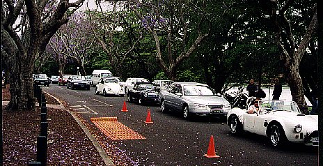 Cars waiting in the queue