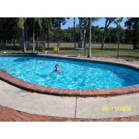 Sandra taking advantage of the swiming pool.